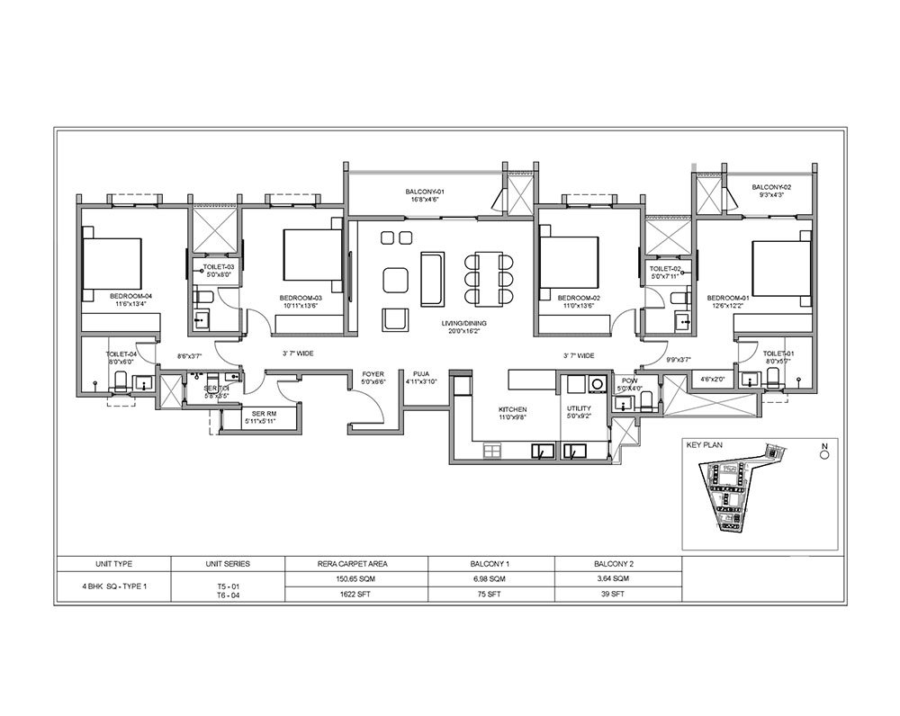 Birla Evara 4 BHK Floorplan